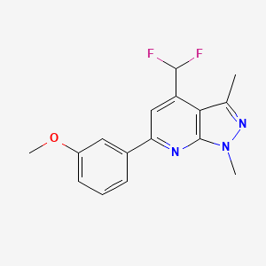 molecular formula C16H15F2N3O B10924561 4-(difluoromethyl)-6-(3-methoxyphenyl)-1,3-dimethyl-1H-pyrazolo[3,4-b]pyridine 