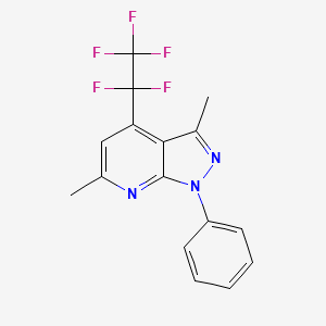 molecular formula C16H12F5N3 B10924568 3,6-dimethyl-4-(pentafluoroethyl)-1-phenyl-1H-pyrazolo[3,4-b]pyridine 