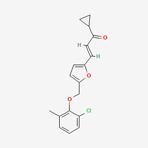 (2E)-3-{5-[(2-chloro-6-methylphenoxy)methyl]furan-2-yl}-1-cyclopropylprop-2-en-1-one