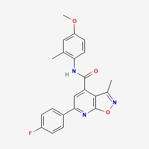 molecular formula C22H18FN3O3 B10924598 6-(4-fluorophenyl)-N-(4-methoxy-2-methylphenyl)-3-methyl[1,2]oxazolo[5,4-b]pyridine-4-carboxamide 