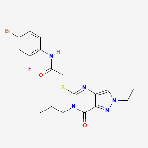 N-(4-bromo-2-fluorophenyl)-2-[(2-ethyl-7-oxo-6-propyl-6,7-dihydro-2H-pyrazolo[4,3-d]pyrimidin-5-yl)sulfanyl]acetamide