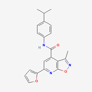 molecular formula C21H19N3O3 B10924621 6-(furan-2-yl)-3-methyl-N-[4-(propan-2-yl)phenyl][1,2]oxazolo[5,4-b]pyridine-4-carboxamide 