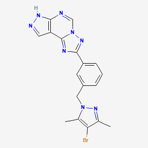 2-{3-[(4-bromo-3,5-dimethyl-1H-pyrazol-1-yl)methyl]phenyl}-7H-pyrazolo[4,3-e][1,2,4]triazolo[1,5-c]pyrimidine