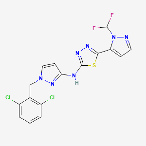 N-[1-(2,6-dichlorobenzyl)-1H-pyrazol-3-yl]-5-[1-(difluoromethyl)-1H-pyrazol-5-yl]-1,3,4-thiadiazol-2-amine