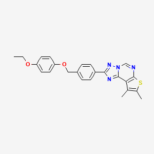 2-{4-[(4-Ethoxyphenoxy)methyl]phenyl}-8,9-dimethylthieno[3,2-e][1,2,4]triazolo[1,5-c]pyrimidine