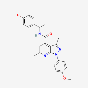 1-(4-methoxyphenyl)-N-[1-(4-methoxyphenyl)ethyl]-3,6-dimethyl-1H-pyrazolo[3,4-b]pyridine-4-carboxamide