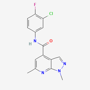 N-(3-chloro-4-fluorophenyl)-1,6-dimethyl-1H-pyrazolo[3,4-b]pyridine-4-carboxamide