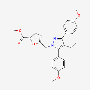 methyl 5-{[4-ethyl-3,5-bis(4-methoxyphenyl)-1H-pyrazol-1-yl]methyl}furan-2-carboxylate