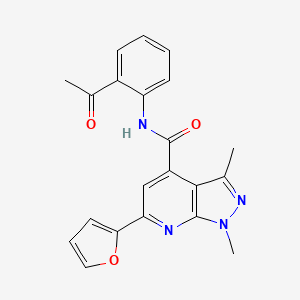 molecular formula C21H18N4O3 B10924719 N-(2-acetylphenyl)-6-(furan-2-yl)-1,3-dimethyl-1H-pyrazolo[3,4-b]pyridine-4-carboxamide 