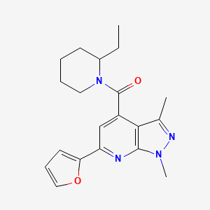 molecular formula C20H24N4O2 B10924723 (2-ethylpiperidin-1-yl)[6-(furan-2-yl)-1,3-dimethyl-1H-pyrazolo[3,4-b]pyridin-4-yl]methanone 