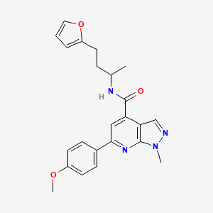 N-[4-(furan-2-yl)butan-2-yl]-6-(4-methoxyphenyl)-1-methyl-1H-pyrazolo[3,4-b]pyridine-4-carboxamide