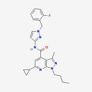 1-butyl-6-cyclopropyl-N-[1-(2-fluorobenzyl)-1H-pyrazol-3-yl]-3-methyl-1H-pyrazolo[3,4-b]pyridine-4-carboxamide