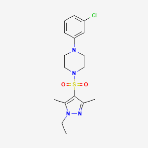 1-(3-chlorophenyl)-4-[(1-ethyl-3,5-dimethyl-1H-pyrazol-4-yl)sulfonyl]piperazine