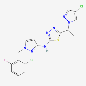 N-[1-(2-chloro-6-fluorobenzyl)-1H-pyrazol-3-yl]-5-[1-(4-chloro-1H-pyrazol-1-yl)ethyl]-1,3,4-thiadiazol-2-amine