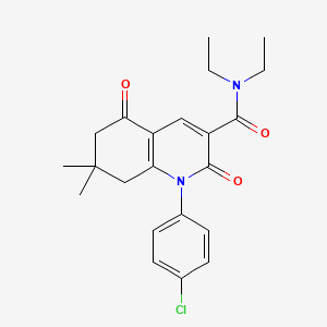 1-(4-chlorophenyl)-N,N-diethyl-7,7-dimethyl-2,5-dioxo-1,2,5,6,7,8-hexahydroquinoline-3-carboxamide