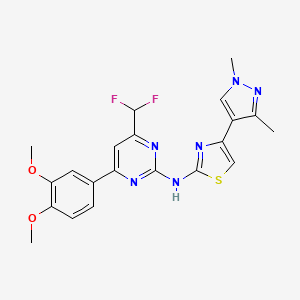 4-(difluoromethyl)-6-(3,4-dimethoxyphenyl)-N-[4-(1,3-dimethyl-1H-pyrazol-4-yl)-1,3-thiazol-2-yl]pyrimidin-2-amine