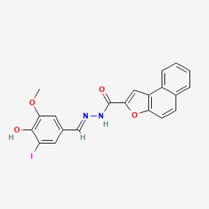 molecular formula C21H15IN2O4 B10924835 N'-[(E)-(4-hydroxy-3-iodo-5-methoxyphenyl)methylidene]naphtho[2,1-b]furan-2-carbohydrazide 