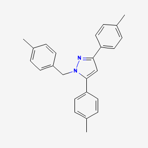 molecular formula C25H24N2 B10924837 1-(4-methylbenzyl)-3,5-bis(4-methylphenyl)-1H-pyrazole 