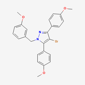 4-bromo-1-(3-methoxybenzyl)-3,5-bis(4-methoxyphenyl)-1H-pyrazole