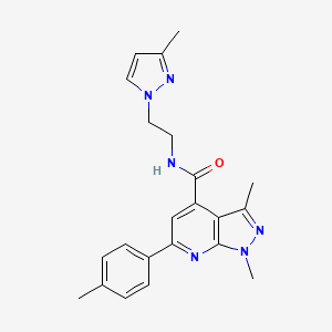 1,3-dimethyl-6-(4-methylphenyl)-N-[2-(3-methyl-1H-pyrazol-1-yl)ethyl]-1H-pyrazolo[3,4-b]pyridine-4-carboxamide