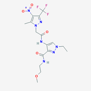 1-ethyl-N-(2-methoxyethyl)-4-({[5-methyl-4-nitro-3-(trifluoromethyl)-1H-pyrazol-1-yl]acetyl}amino)-1H-pyrazole-3-carboxamide