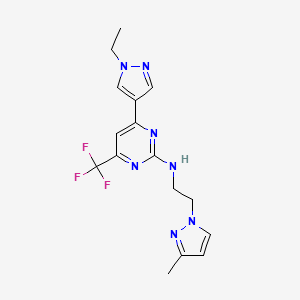 4-(1-ethyl-1H-pyrazol-4-yl)-N-[2-(3-methyl-1H-pyrazol-1-yl)ethyl]-6-(trifluoromethyl)pyrimidin-2-amine