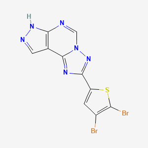 molecular formula C10H4Br2N6S B10924914 2-(4,5-Dibromo-2-thienyl)-7H-pyrazolo[4,3-E][1,2,4]triazolo[1,5-C]pyrimidine 