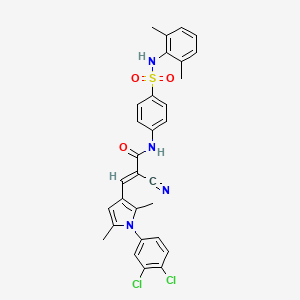 (2E)-2-cyano-3-[1-(3,4-dichlorophenyl)-2,5-dimethyl-1H-pyrrol-3-yl]-N-{4-[(2,6-dimethylphenyl)sulfamoyl]phenyl}prop-2-enamide