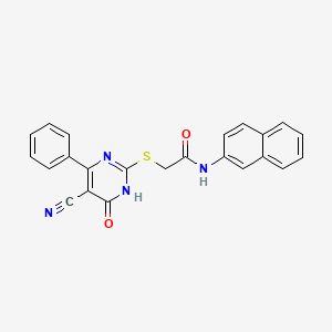 molecular formula C23H16N4O2S B10924930 2-[(5-cyano-6-oxo-4-phenyl-1,6-dihydropyrimidin-2-yl)sulfanyl]-N-(naphthalen-2-yl)acetamide 