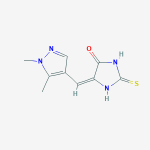 (5E)-5-[(1,5-dimethyl-1H-pyrazol-4-yl)methylidene]-2-thioxoimidazolidin-4-one