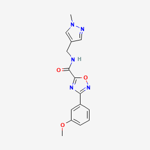 3-(3-methoxyphenyl)-N-[(1-methyl-1H-pyrazol-4-yl)methyl]-1,2,4-oxadiazole-5-carboxamide