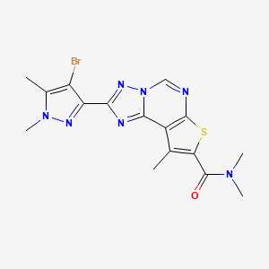 2-(4-bromo-1,5-dimethyl-1H-pyrazol-3-yl)-N,N,9-trimethylthieno[3,2-e][1,2,4]triazolo[1,5-c]pyrimidine-8-carboxamide