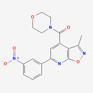 molecular formula C18H16N4O5 B10924985 [3-Methyl-6-(3-nitrophenyl)[1,2]oxazolo[5,4-b]pyridin-4-yl](morpholin-4-yl)methanone 