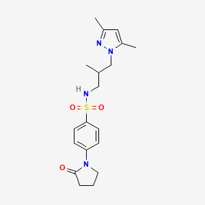 molecular formula C19H26N4O3S B10925000 N-[3-(3,5-dimethyl-1H-pyrazol-1-yl)-2-methylpropyl]-4-(2-oxopyrrolidin-1-yl)benzenesulfonamide 