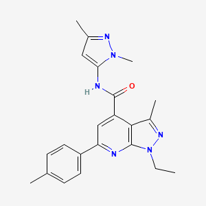 N-(1,3-dimethyl-1H-pyrazol-5-yl)-1-ethyl-3-methyl-6-(4-methylphenyl)-1H-pyrazolo[3,4-b]pyridine-4-carboxamide