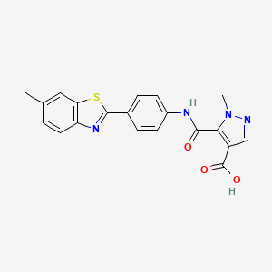 1-methyl-5-{[4-(6-methyl-1,3-benzothiazol-2-yl)phenyl]carbamoyl}-1H-pyrazole-4-carboxylic acid