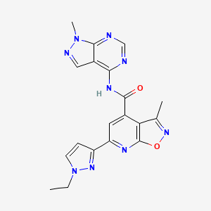 6-(1-ethyl-1H-pyrazol-3-yl)-3-methyl-N-(1-methyl-1H-pyrazolo[3,4-d]pyrimidin-4-yl)[1,2]oxazolo[5,4-b]pyridine-4-carboxamide