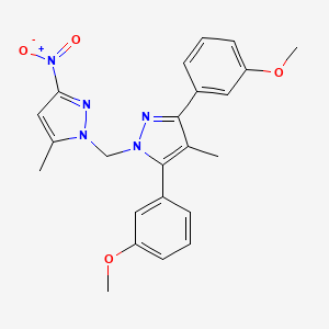 3,5-bis(3-methoxyphenyl)-4-methyl-1-[(5-methyl-3-nitro-1H-pyrazol-1-yl)methyl]-1H-pyrazole