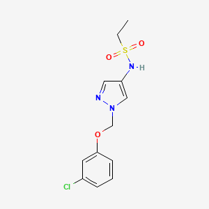 molecular formula C12H14ClN3O3S B10925095 N-{1-[(3-chlorophenoxy)methyl]-1H-pyrazol-4-yl}ethanesulfonamide 