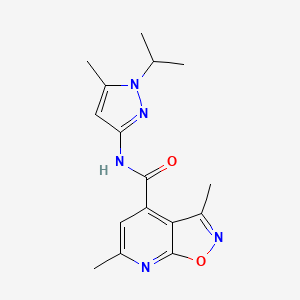 molecular formula C16H19N5O2 B10925103 3,6-dimethyl-N-[5-methyl-1-(propan-2-yl)-1H-pyrazol-3-yl][1,2]oxazolo[5,4-b]pyridine-4-carboxamide 