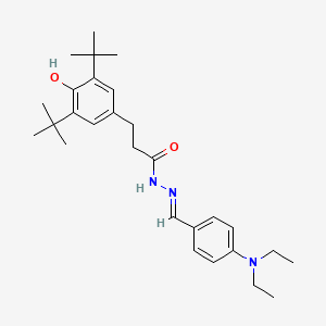 molecular formula C28H41N3O2 B10925114 3-(3,5-di-tert-butyl-4-hydroxyphenyl)-N'-{(E)-[4-(diethylamino)phenyl]methylidene}propanehydrazide 