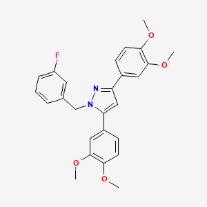 3,5-bis(3,4-dimethoxyphenyl)-1-(3-fluorobenzyl)-1H-pyrazole