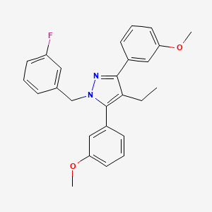 molecular formula C26H25FN2O2 B10925144 4-ethyl-1-(3-fluorobenzyl)-3,5-bis(3-methoxyphenyl)-1H-pyrazole 