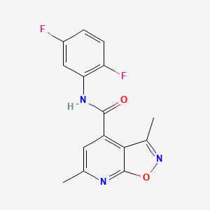 molecular formula C15H11F2N3O2 B10925148 N-(2,5-difluorophenyl)-3,6-dimethyl[1,2]oxazolo[5,4-b]pyridine-4-carboxamide 