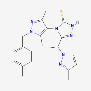 4-[3,5-dimethyl-1-(4-methylbenzyl)-1H-pyrazol-4-yl]-5-[1-(3-methyl-1H-pyrazol-1-yl)ethyl]-4H-1,2,4-triazole-3-thiol