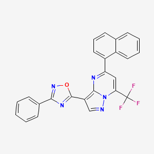 5-(Naphthalen-1-yl)-3-(3-phenyl-1,2,4-oxadiazol-5-yl)-7-(trifluoromethyl)pyrazolo[1,5-a]pyrimidine