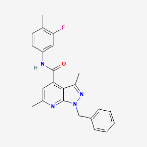 1-benzyl-N-(3-fluoro-4-methylphenyl)-3,6-dimethyl-1H-pyrazolo[3,4-b]pyridine-4-carboxamide