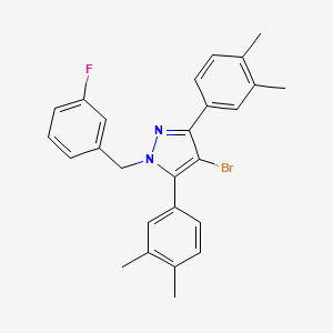 4-bromo-3,5-bis(3,4-dimethylphenyl)-1-(3-fluorobenzyl)-1H-pyrazole