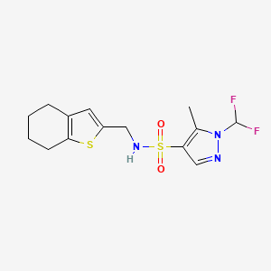 1-(difluoromethyl)-5-methyl-N-(4,5,6,7-tetrahydro-1-benzothiophen-2-ylmethyl)-1H-pyrazole-4-sulfonamide