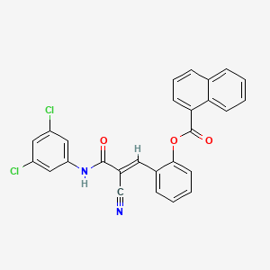 2-{(1E)-2-cyano-3-[(3,5-dichlorophenyl)amino]-3-oxoprop-1-en-1-yl}phenyl naphthalene-1-carboxylate